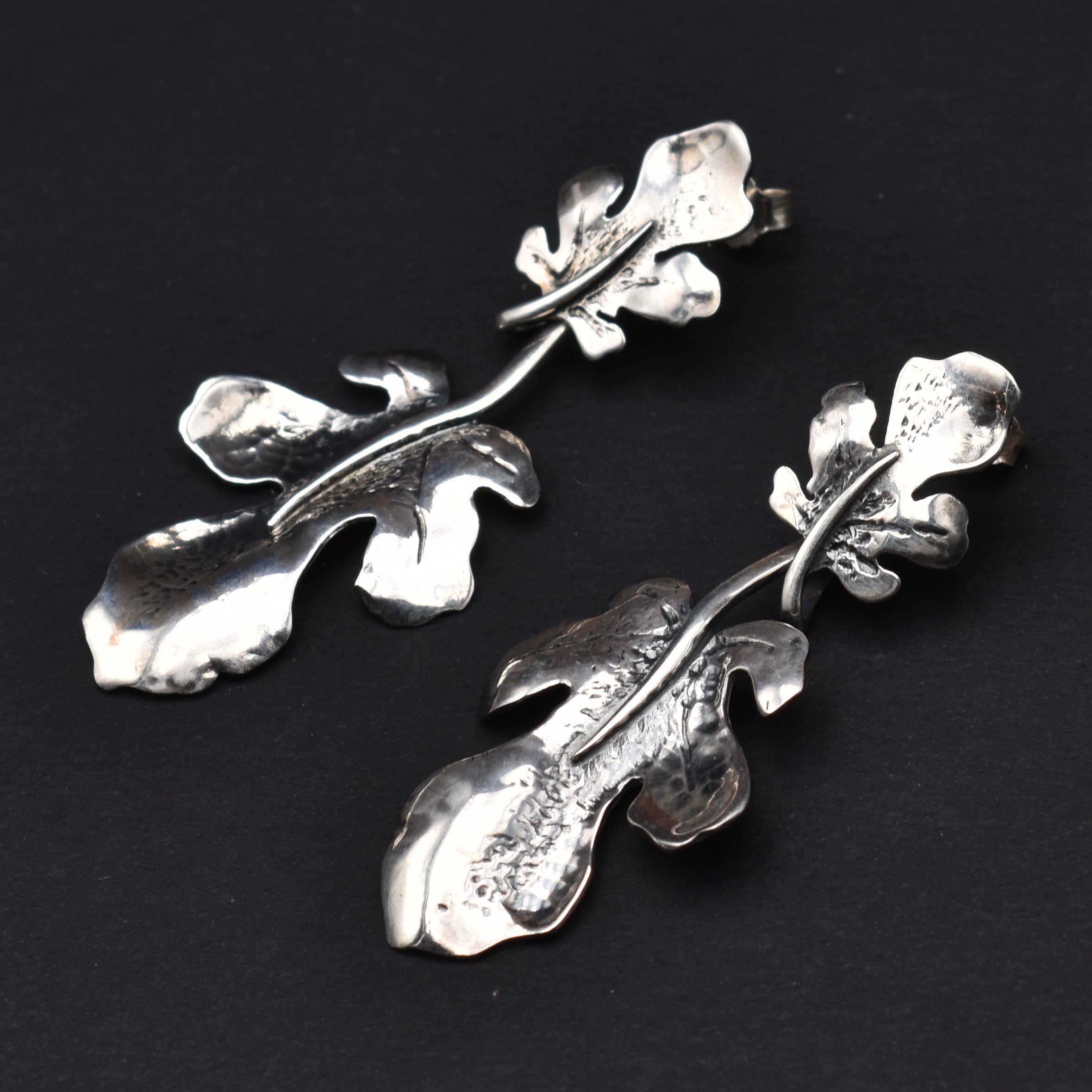 Orecchini Foglia di fico argento 925