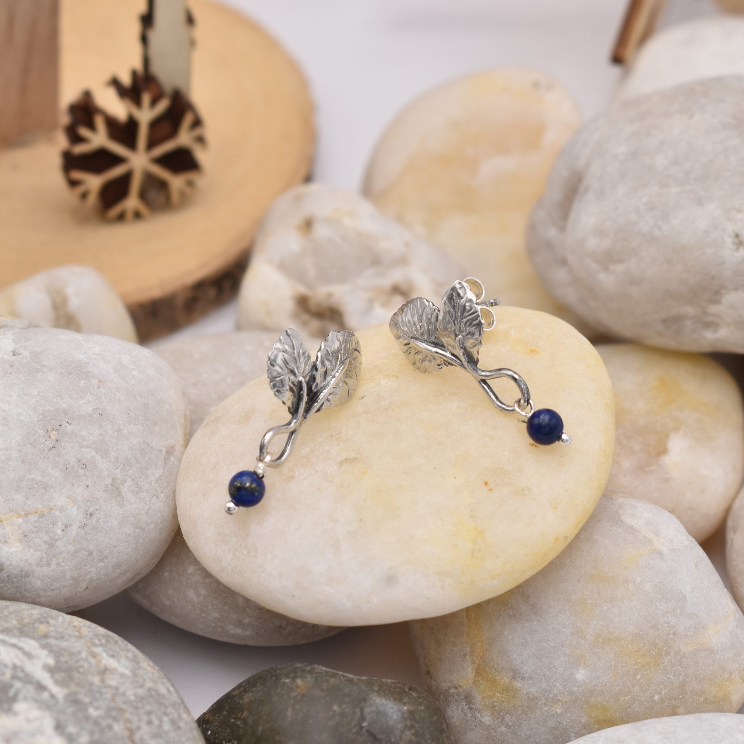 orecchini foglia di rosa