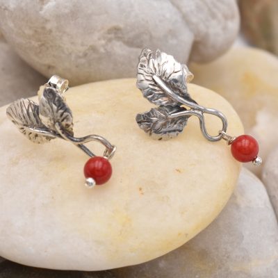 orecchini foglia di rosa