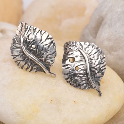 orecchini foglia di rosa