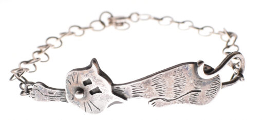 bracciale gatto argento 925