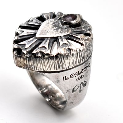 anello argento 925 e granato
